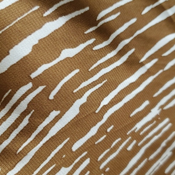 Jonathon Martin brown & white print ruffle bottom lined skirt size large - Picture 6 of 6